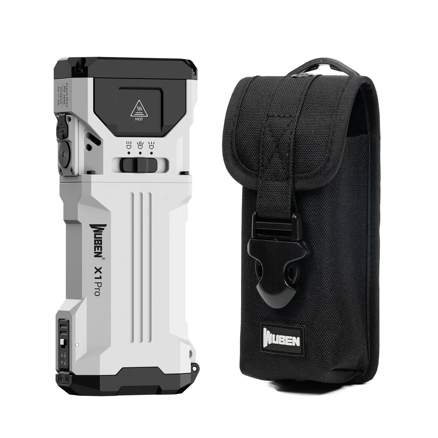 Wuben X1Pro zaklamp bundel zwart met holster mount