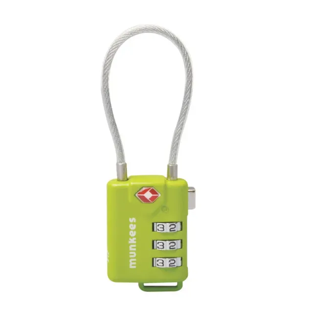 Munkees TSA kabelslot met code 10 cm oranje/groen