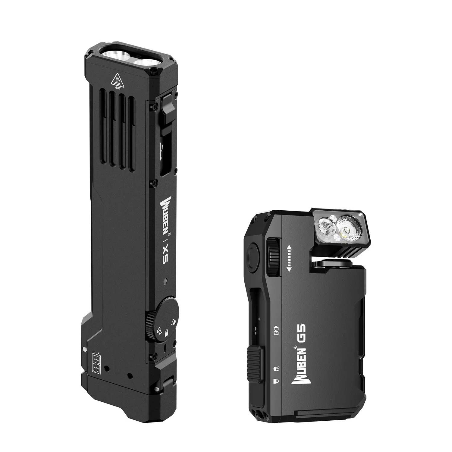 Wuben X5 Black + X4 Black zaklampen bundel zwart
