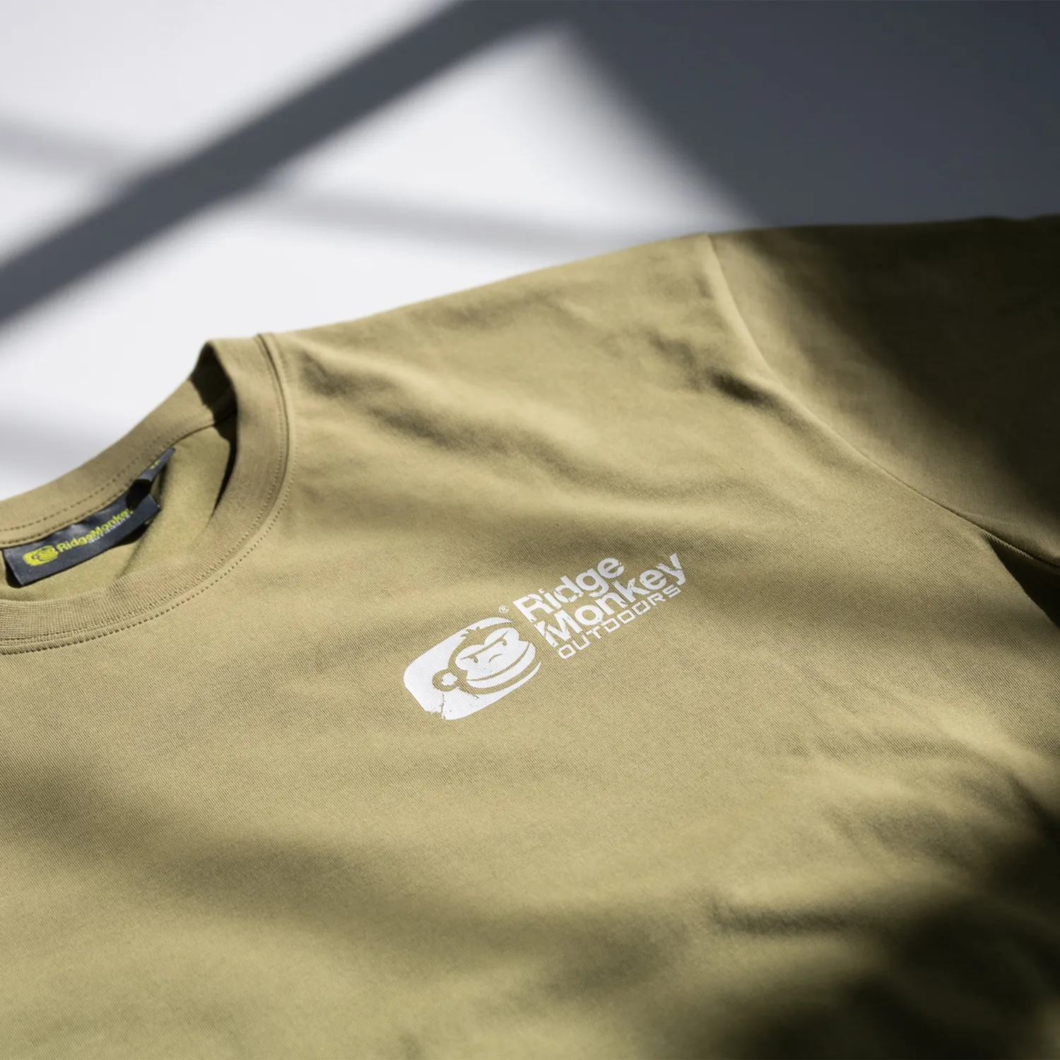 RidgeMonkey Dispersion Lounge T-shirt Heren Khaki katoenmix