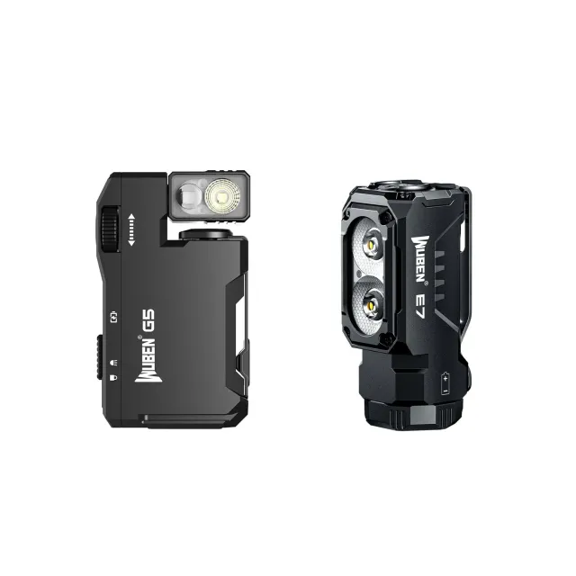 Wuben G5 + E7 zaklampen bundel zwart 6500K