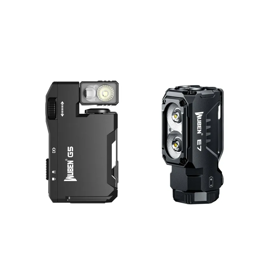 Wuben G5 + E7 zaklampen bundel zwart 6500K