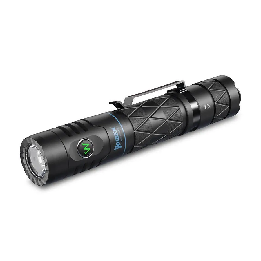 Wuben E12R 1200 Lumen Zaklamp Zwart Powerbank