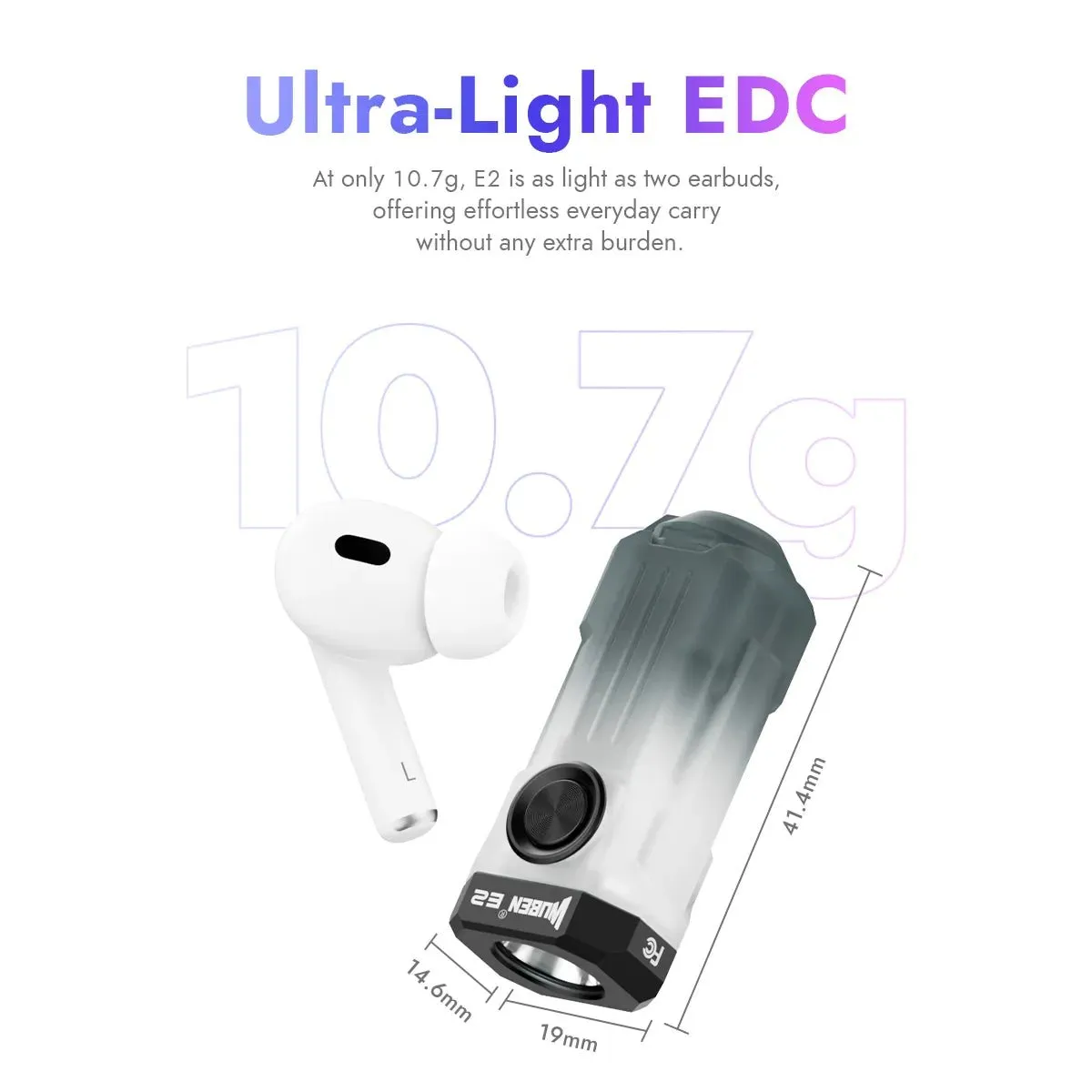 Wuben E2 Pulse mini zaklamp Gradient Red 150 lumen