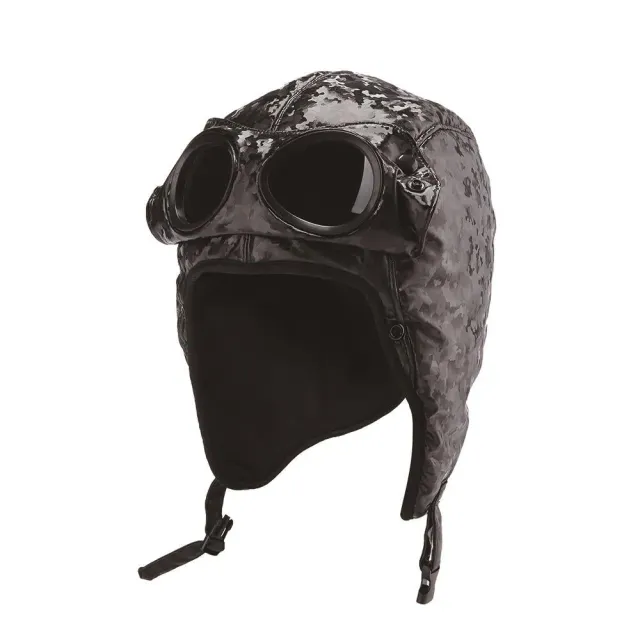Action Fox Goggle skimuts met bril fleece zwart 58 cm