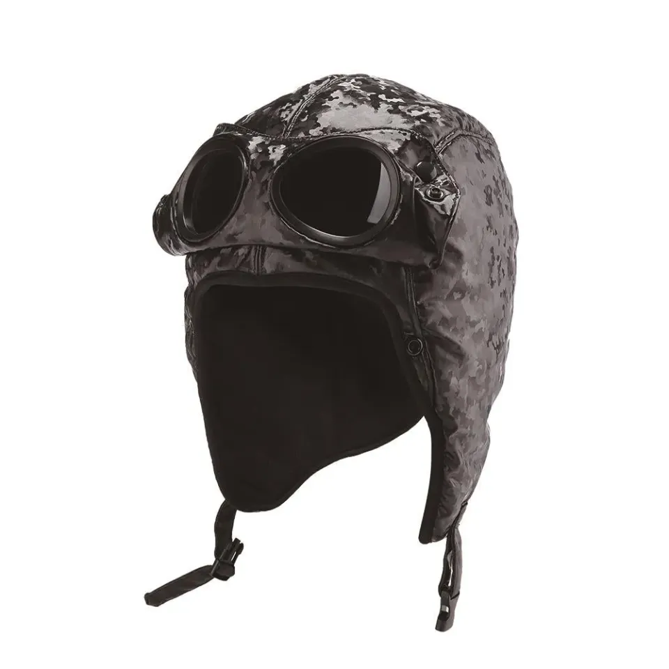 Action Fox Goggle skimuts met bril fleece zwart 58 cm