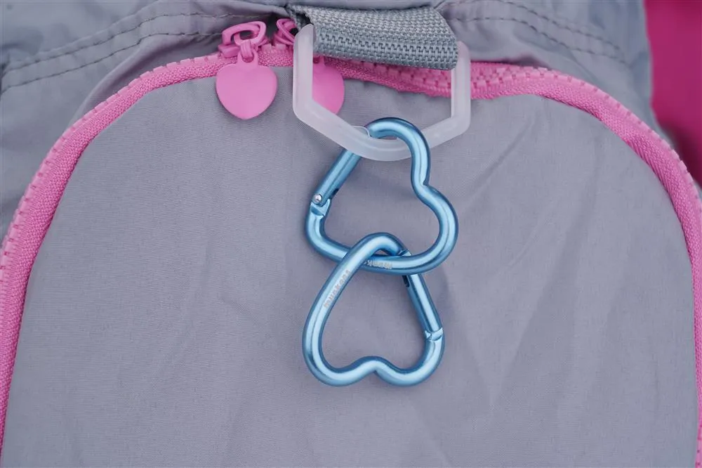 Munkees Mini hart-karabiner baby blue 2-pack aluminium