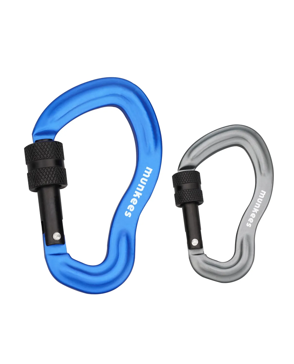 munkees Karabijn Oor met schroefsluiting aluminium 2-pack