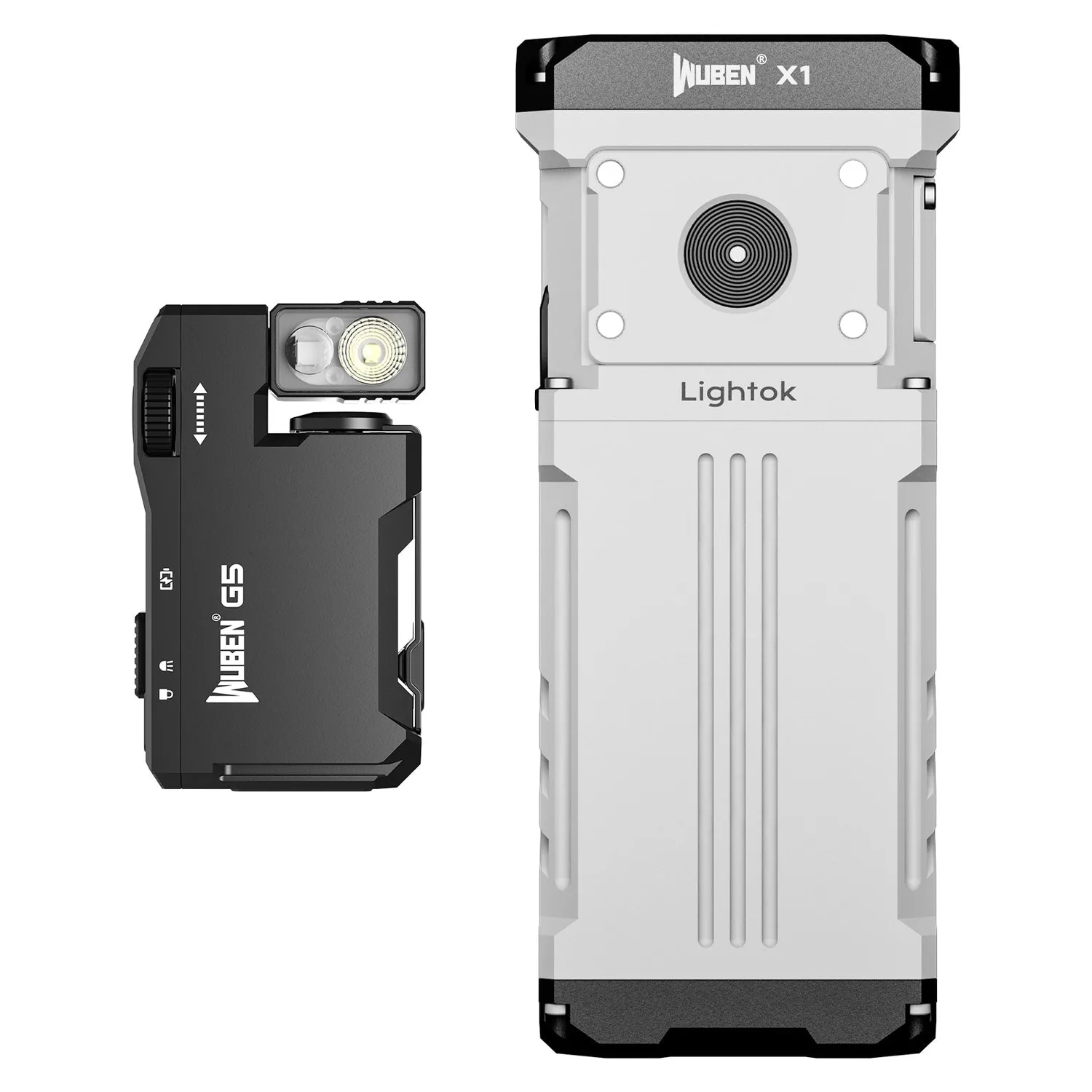 Wuben G5 + E7 zaklampen bundel zwart 6500K