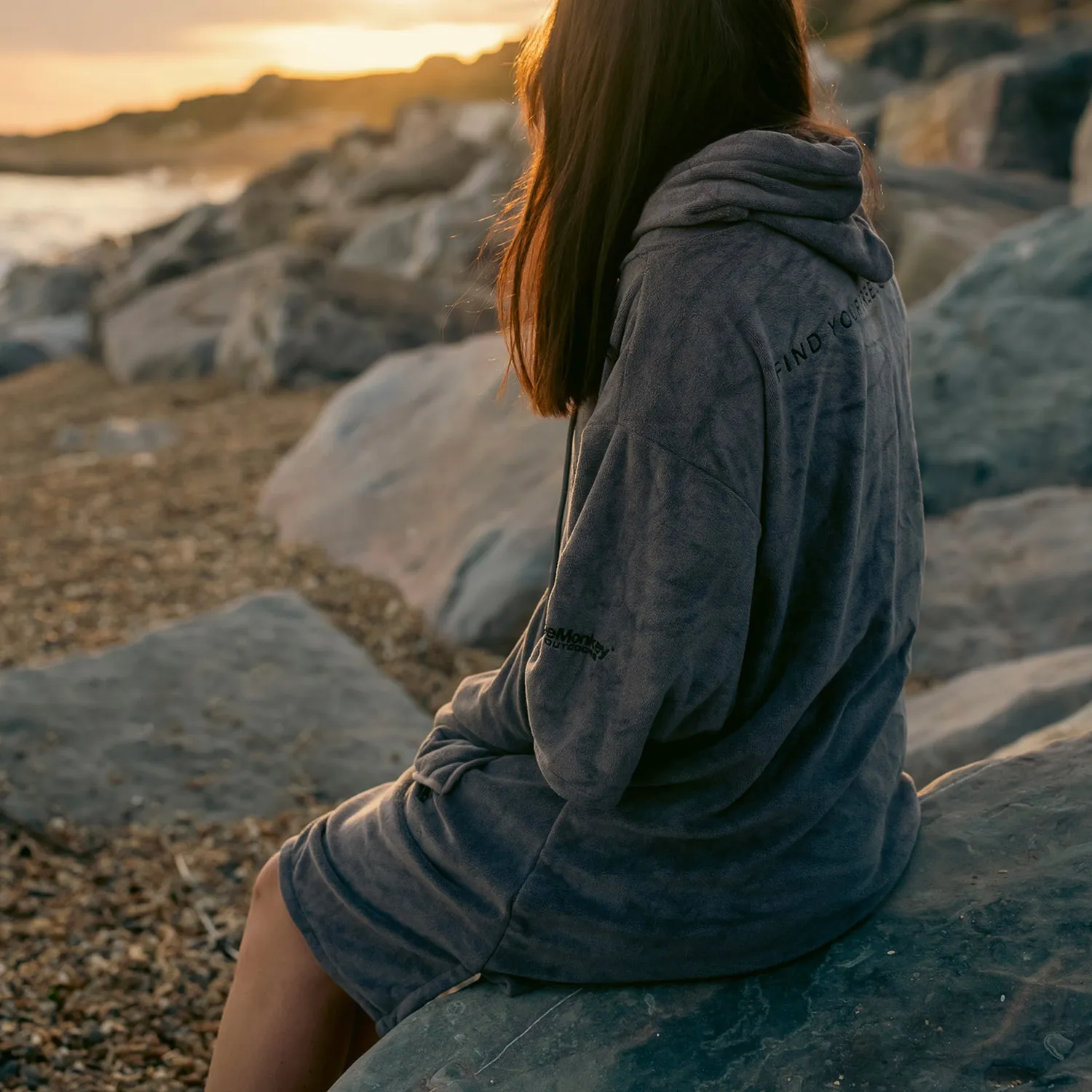 Ridgemonkey Poncho Towel poncho handdoek leisteen warm