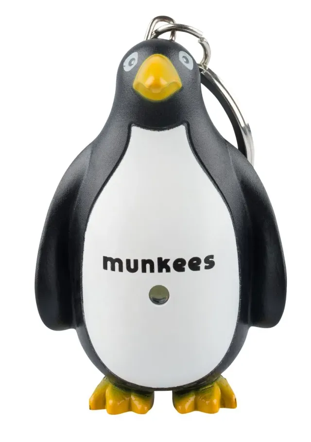 Munkees Pinguïn sleutelhanger LED met geluid 1 stuk