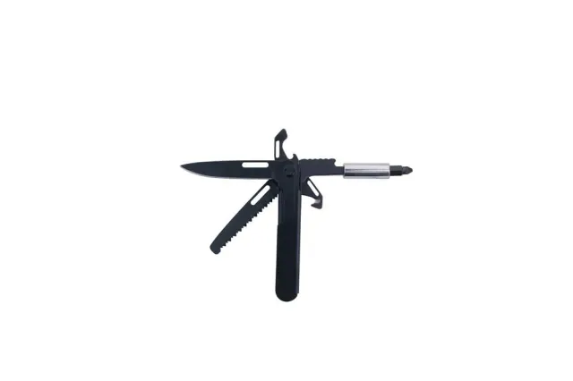 Munkees Black Line Bit Set multitool karabijn zwart