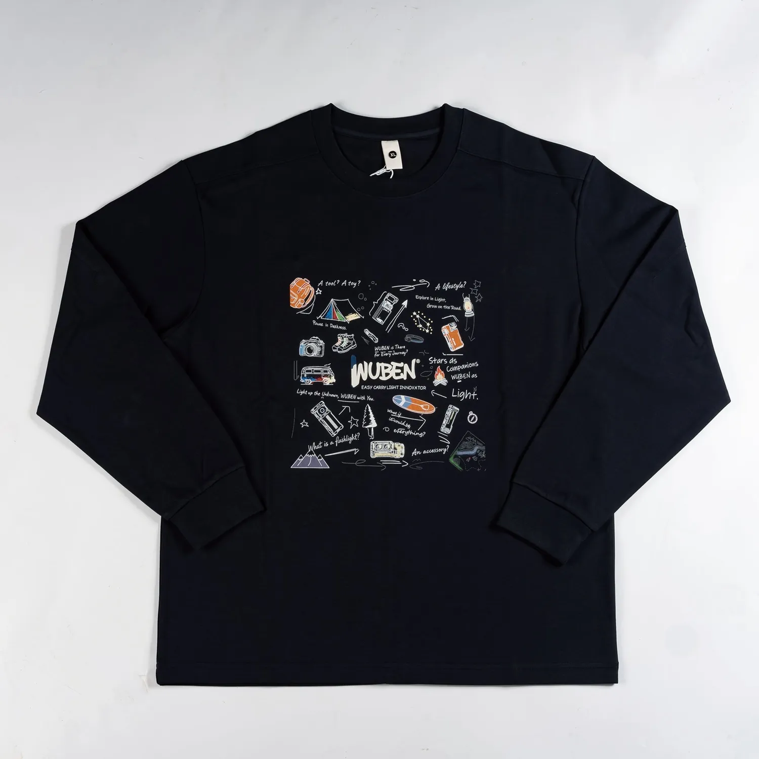 Wuben Heavyweight longsleeve katoen navy M-XXXL