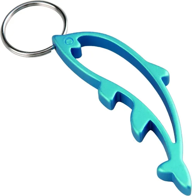 Munkees Dolfijn sleutelhanger met flesopener rood