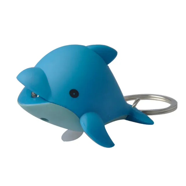 Munkees Dolfijn sleutelhanger met led en geluid blauw