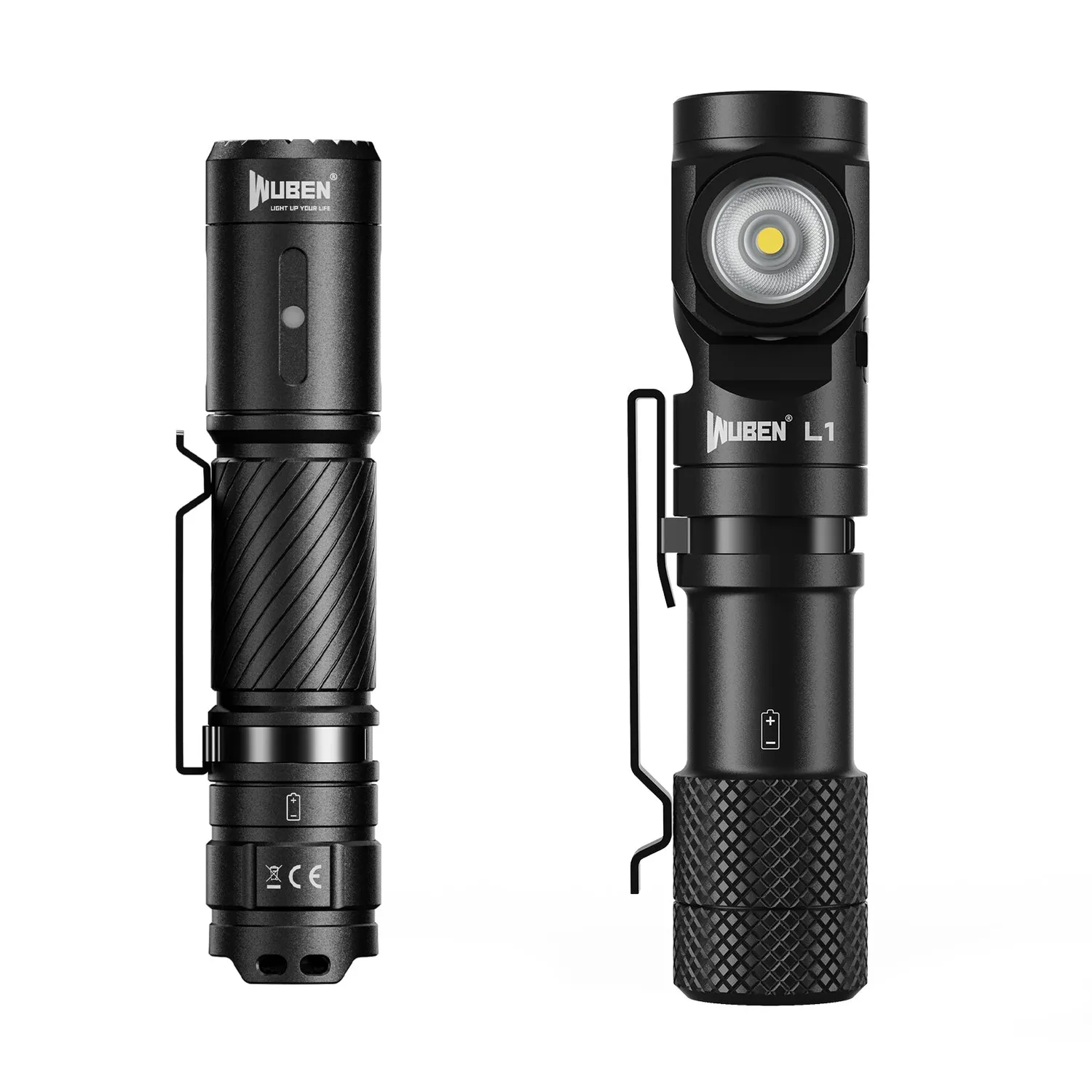 Wuben C3 Black + G2 Blue zaklampen bundel blauw