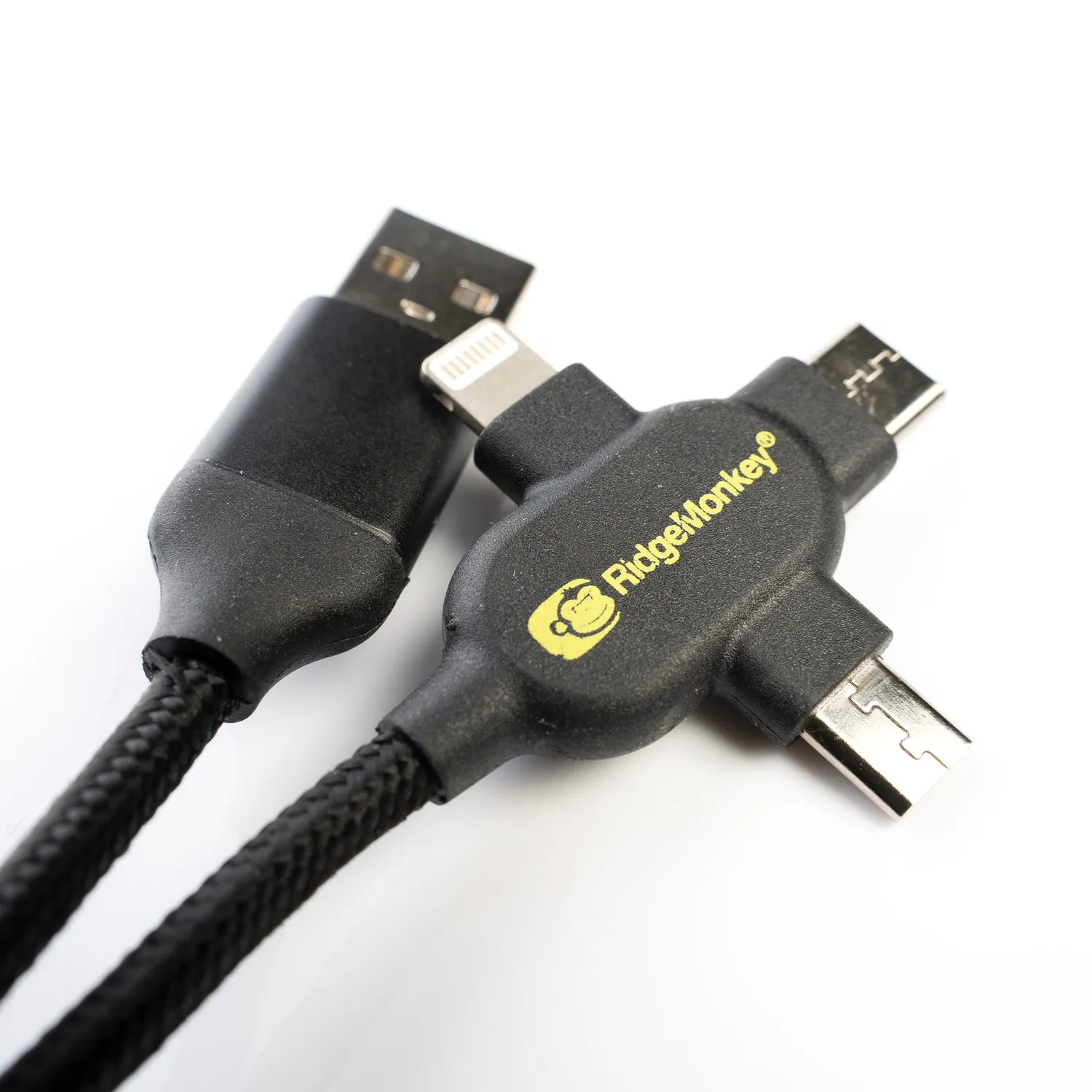 RidgeMonkey Vault Multi-Out Kabel 1m 3-in-1 gevlochten