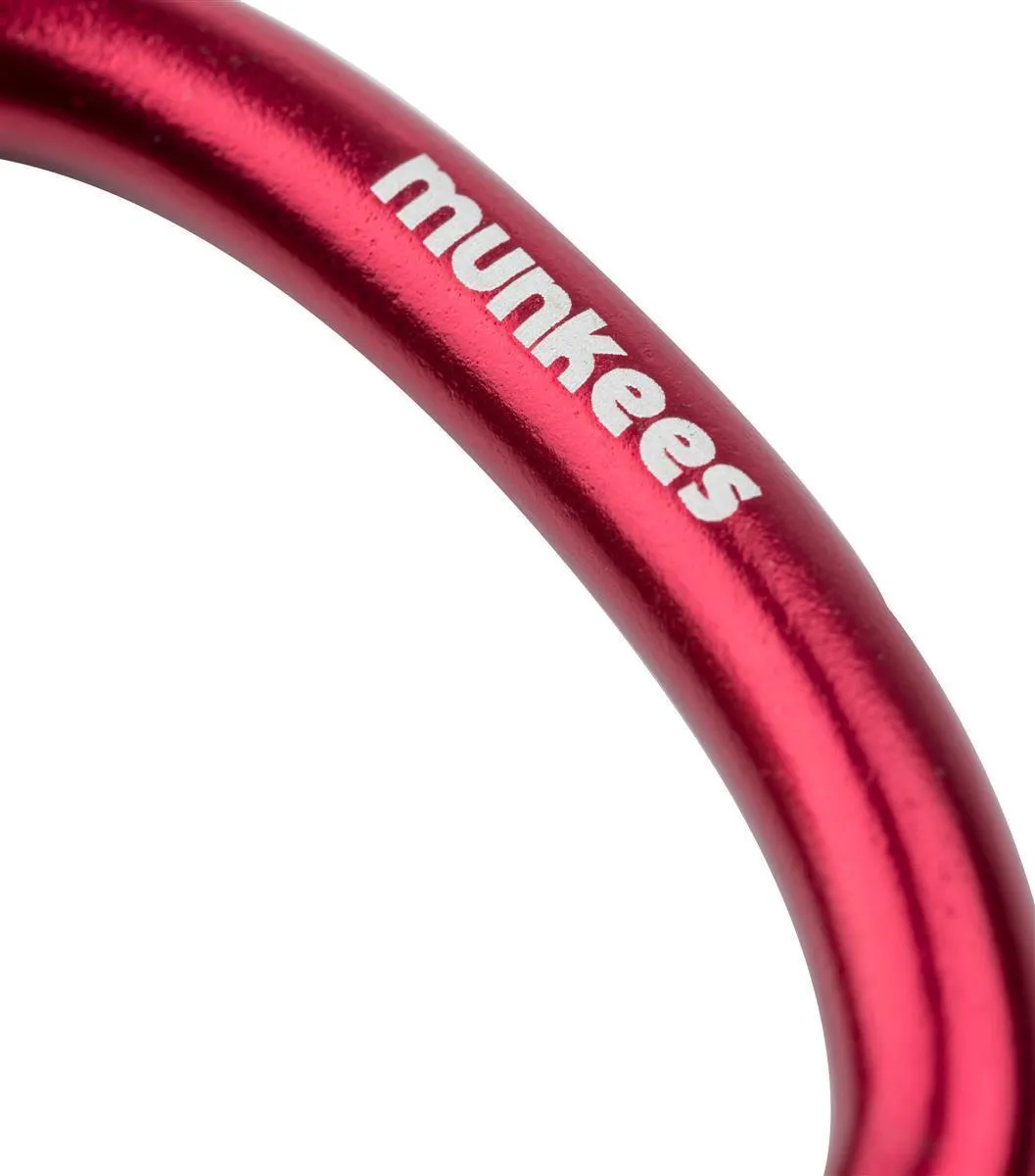 Munkees hartkarabiner rood aluminium sleutelhanger