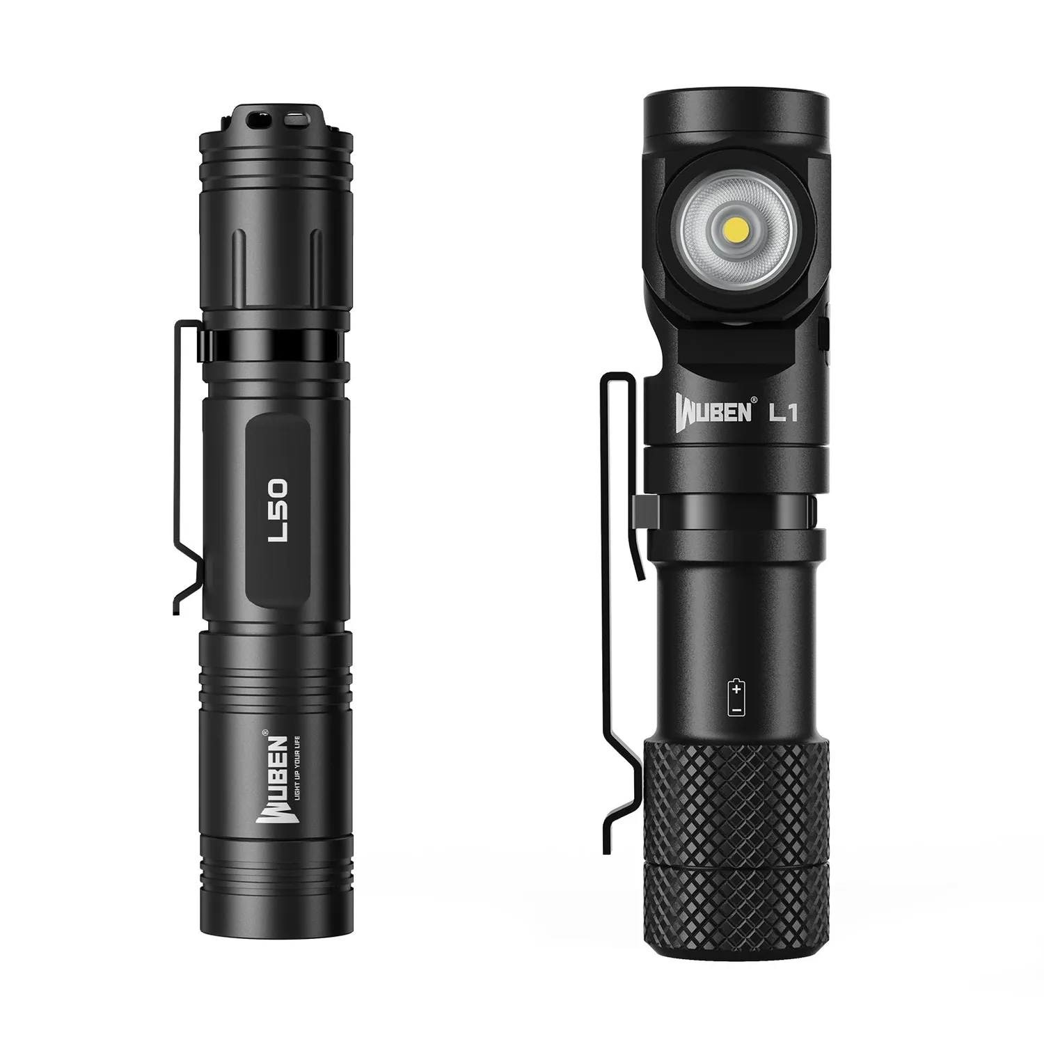 Wuben L50+E7 bundel zaklamp zwart 6500K