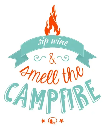 Caravanity Sip wine campfire sticker transparant