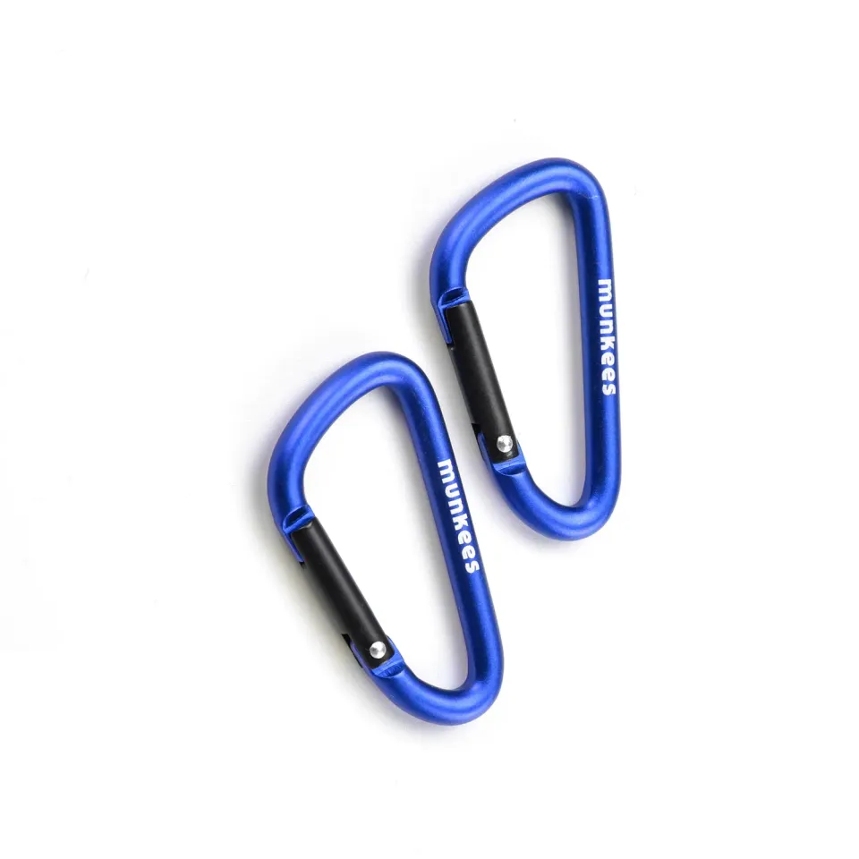 Munkees Karabiner D-vorm 50 mm karabijnhaak 2 stuks aluminium