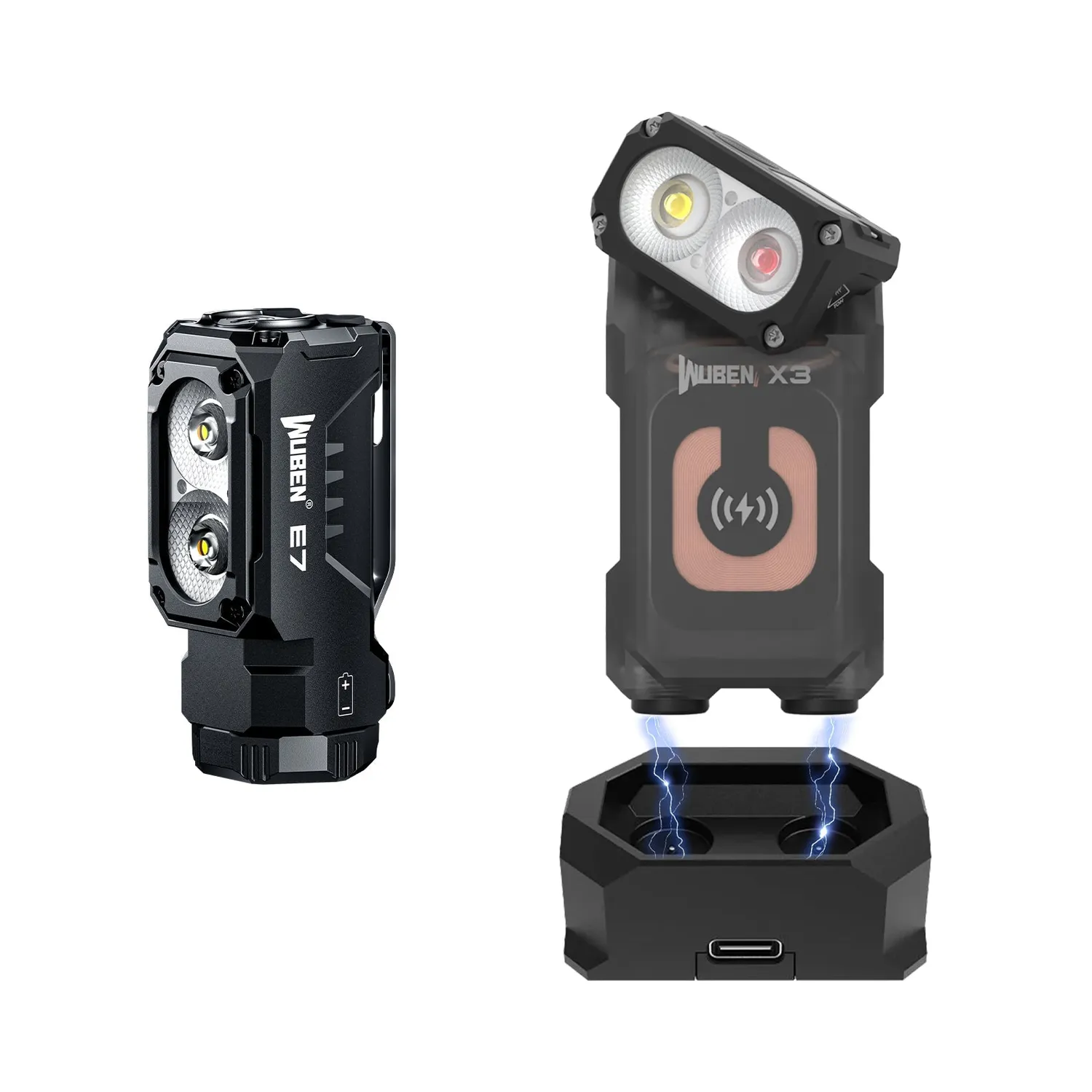 Wuben E7 bundel hoofdlamp zwart 6500K met L50