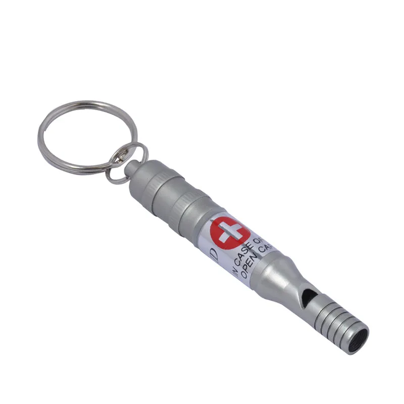 Munkees noodfluitje sleutelhanger blauw met capsule