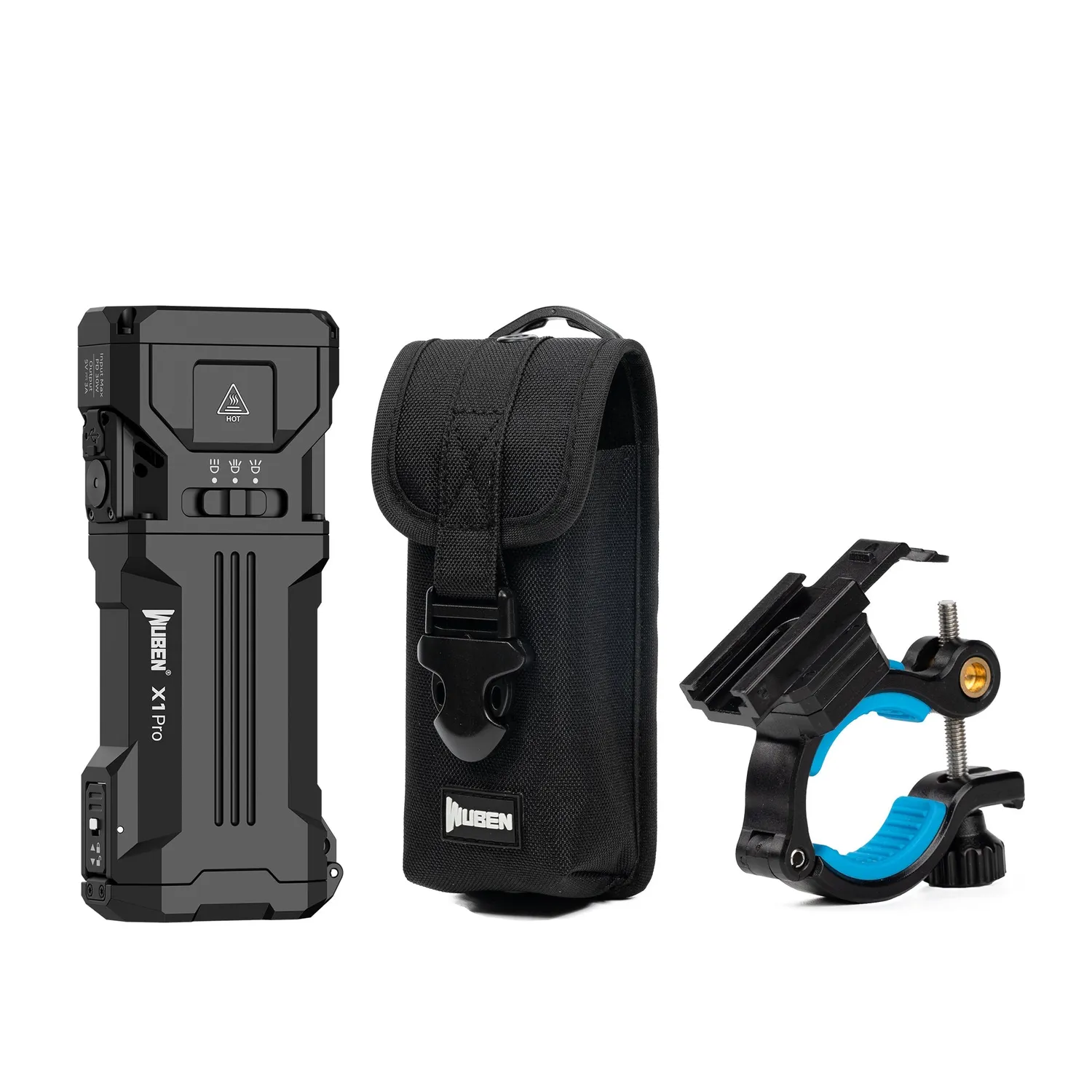 Wuben X1Pro zaklamp bundel zwart met holster mount