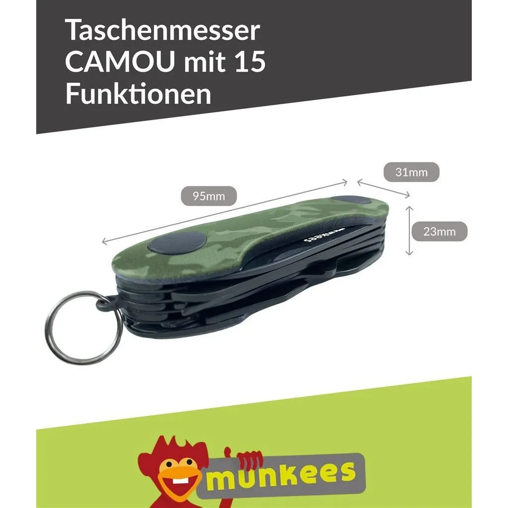 Munkees 25795 zakmes camouflage 15 functies