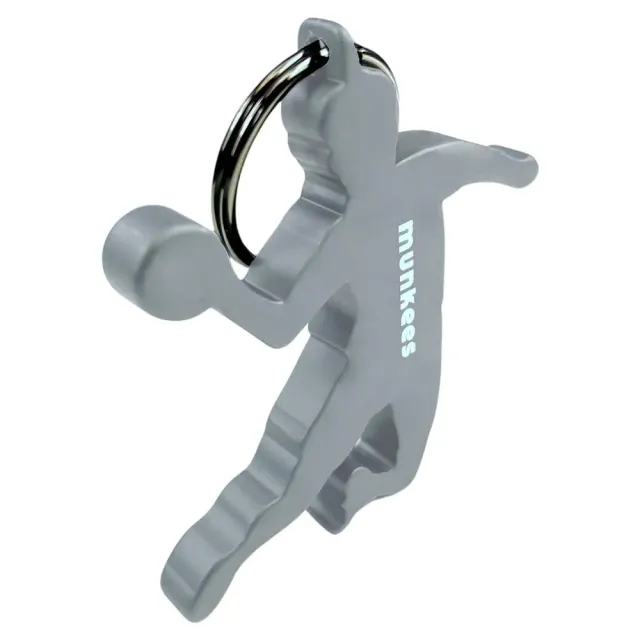 Munkees Handballer flesopener sleutelhanger 1x blauw aluminium