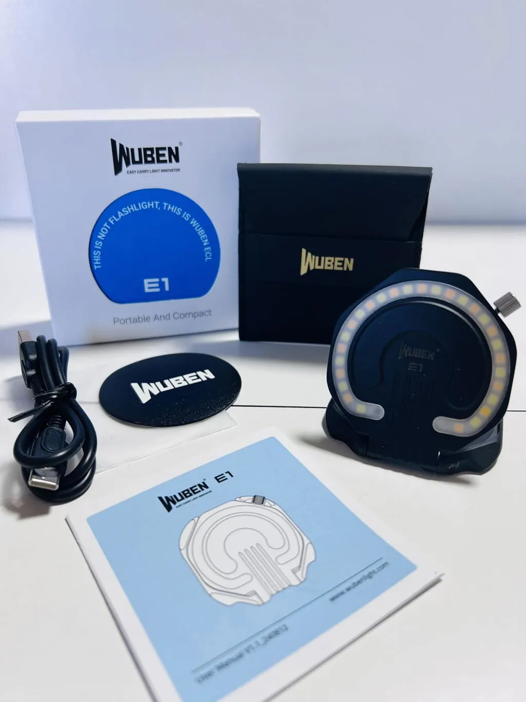 Wuben E1 selfielamp 300 lumen magnetisch 38 gram