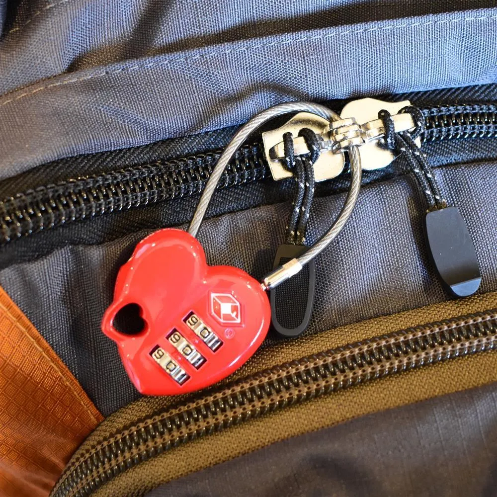 Munkees TSA cijferslot hart rood kabel