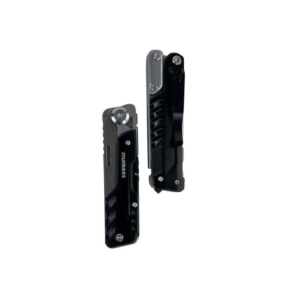 Munkees Black Line opvouwmes met schaar zwart roestvrij