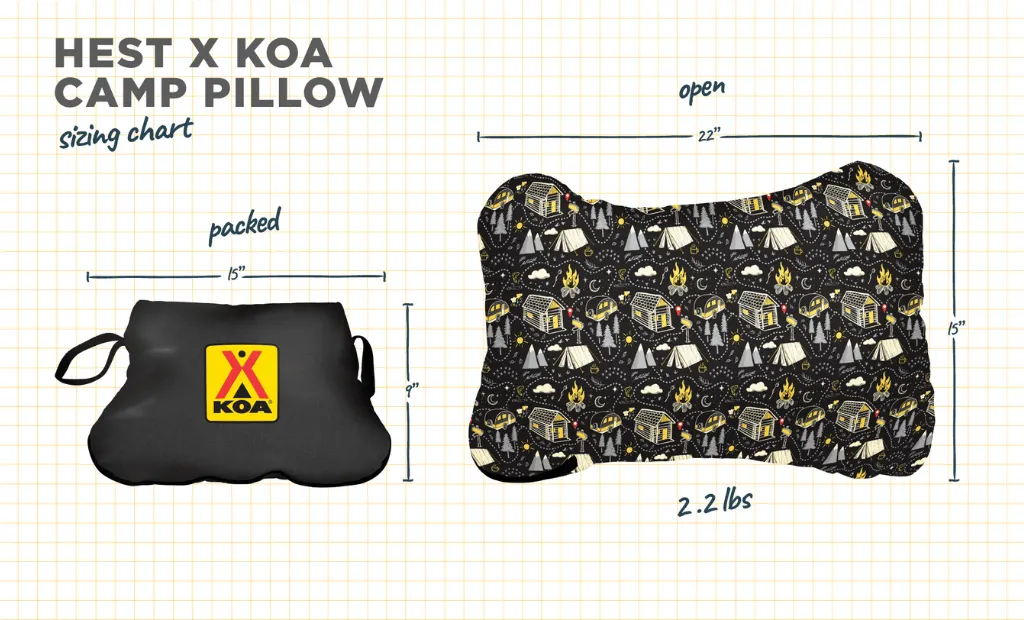 Hest KOA Camp Pillow kampeerkussen M memory foam