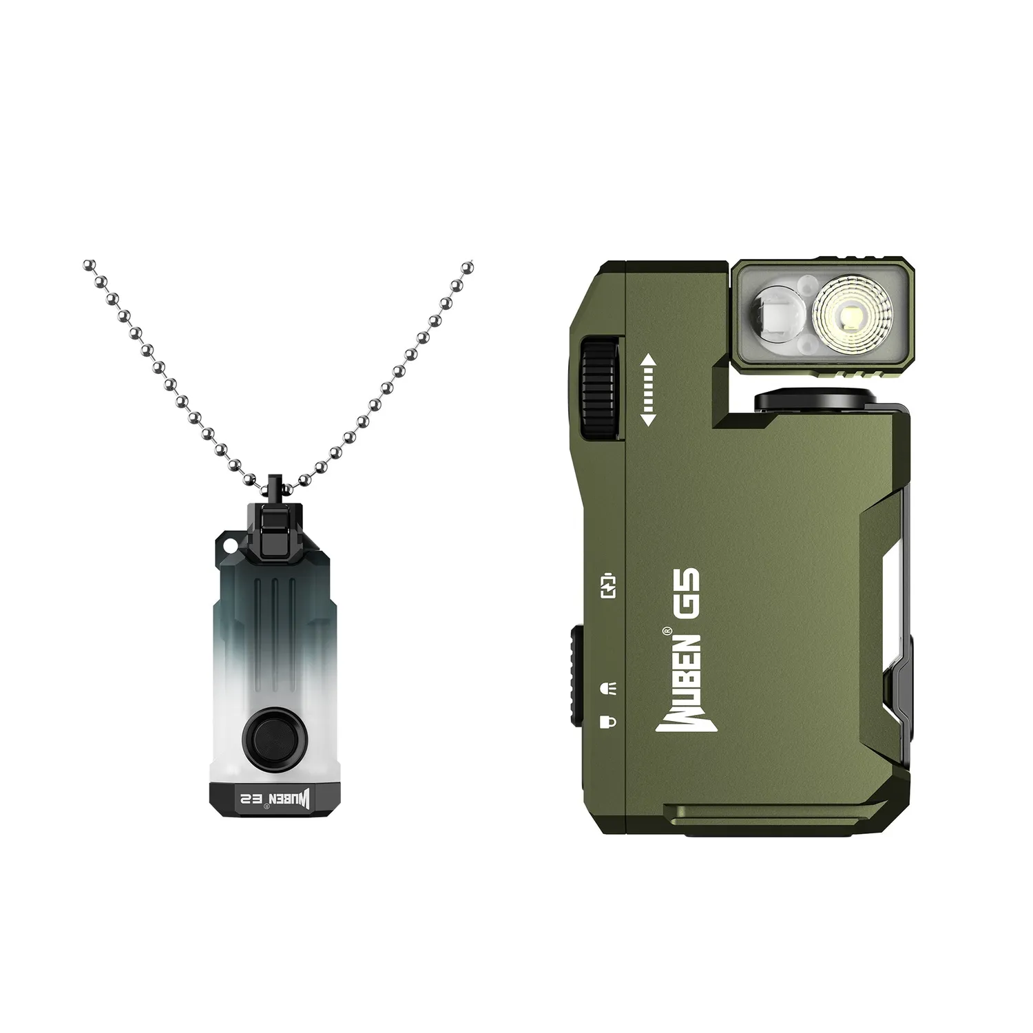 Wuben E2 zaklamp bundel E2 Black Set + G5 Black