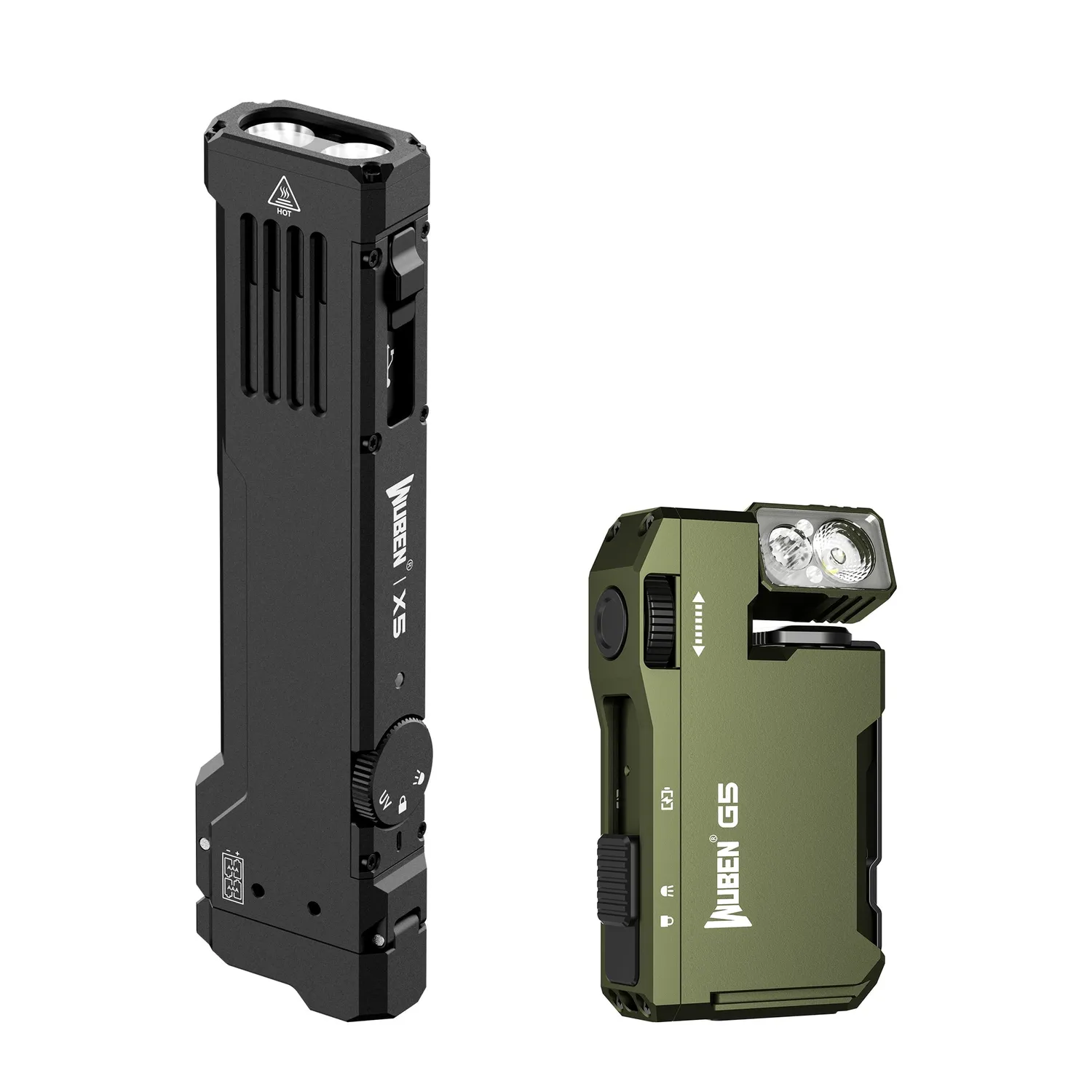 Wuben X5 Black + X4 Black zaklampen bundel zwart