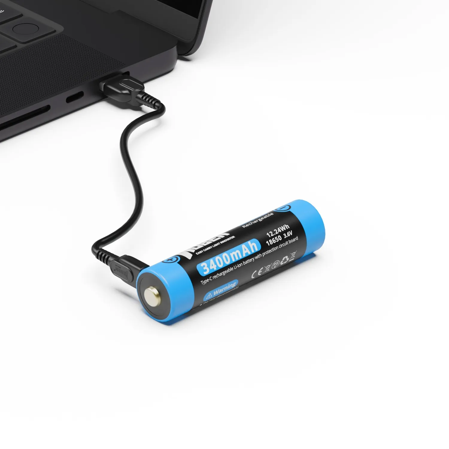 Wuben ABE3400 18650 Batterij 3400mAh Oplaadbaar
