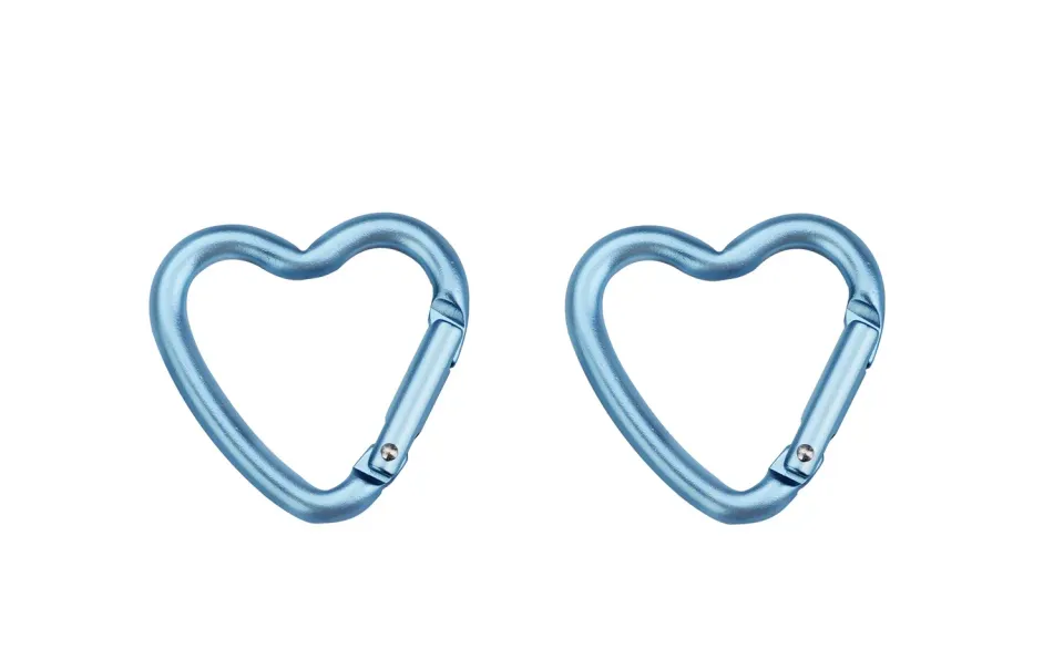 Munkees Mini hart-karabiner baby blue 2-pack aluminium