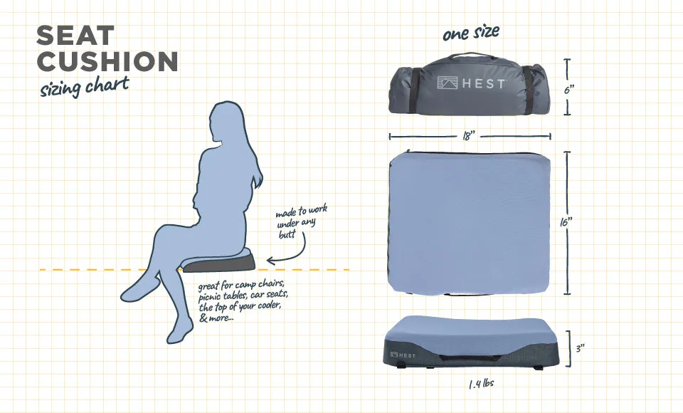 Hest Foamy Seat Cushion zitkussen oprolbaar memoryfoam