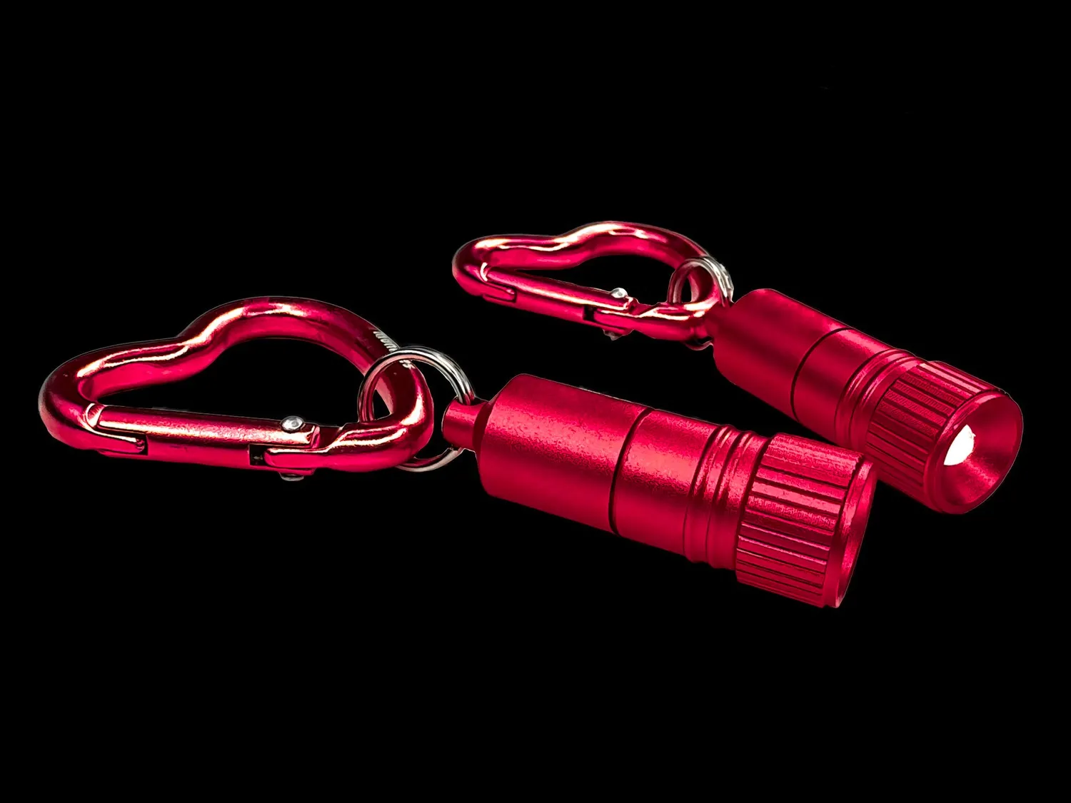 Munkees Hart LED mini zaklamp karabijnhaak rood