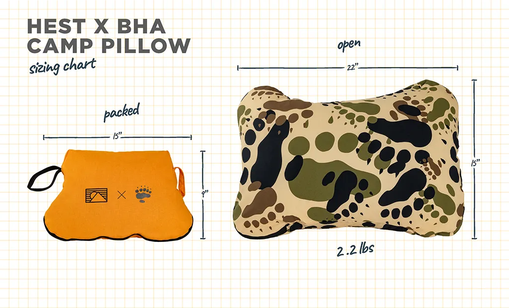 Hest BHA Camp Pillow kampeerkussen oranje camo