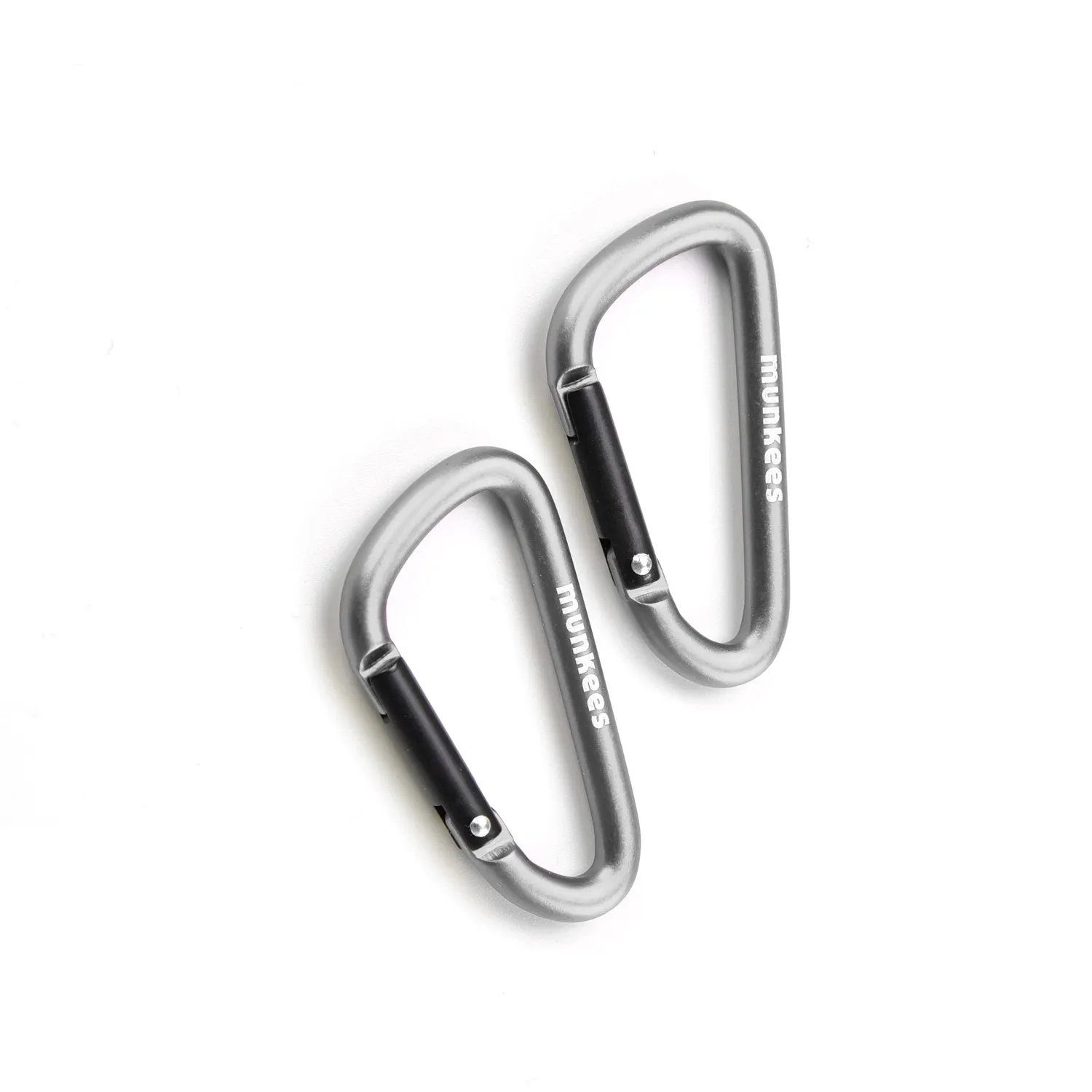 Munkees Karabiner D-vorm 50 mm karabijnhaak 2 stuks aluminium