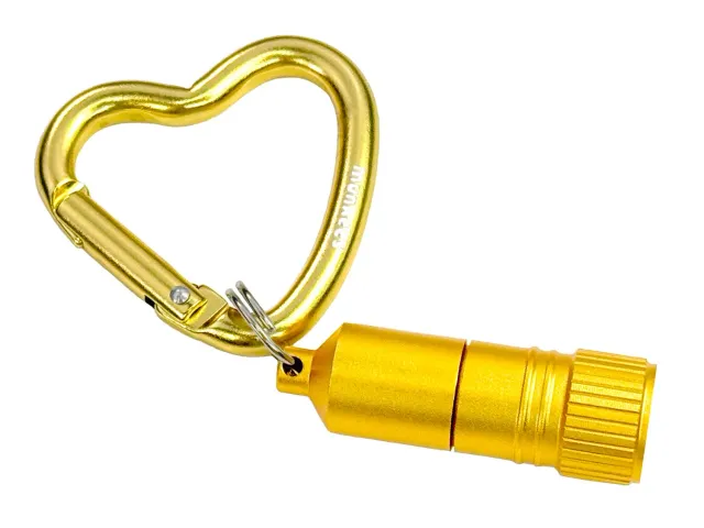 Munkees Mini Hart Karabijn Zaklamp Goud LED