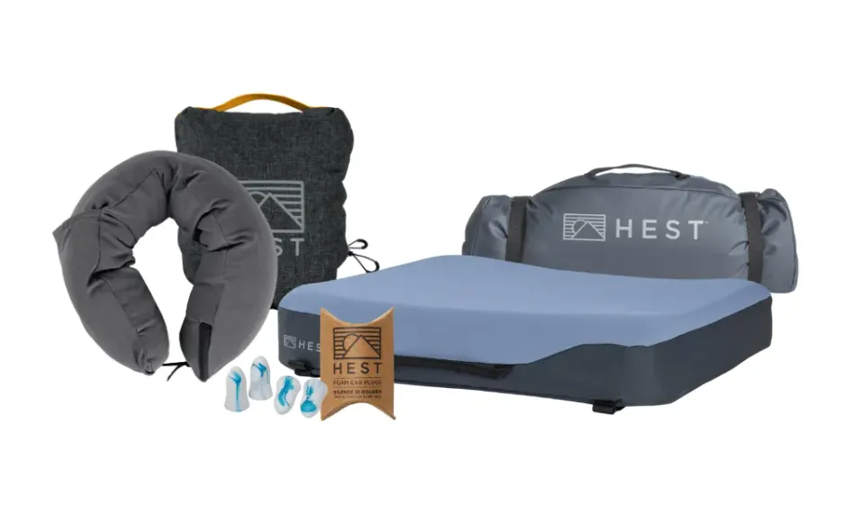 Hest Airplane Travel Pack reisset 3-delig memoryfoam