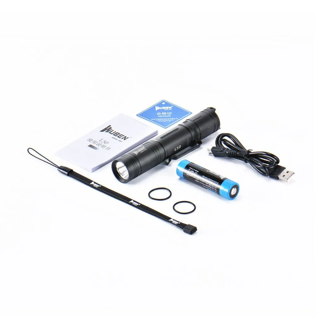 Wuben L50 zaklamp 1200 lumen zwart 143 uur