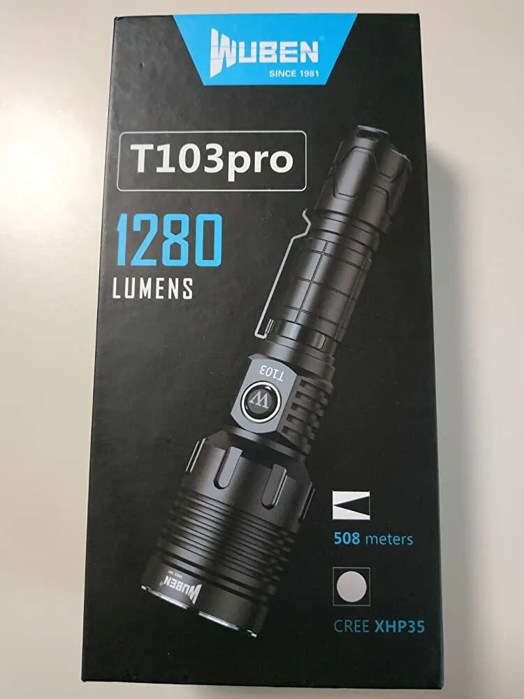 Wuben T103 Pro tactische zaklamp Zwart 1280 lumen