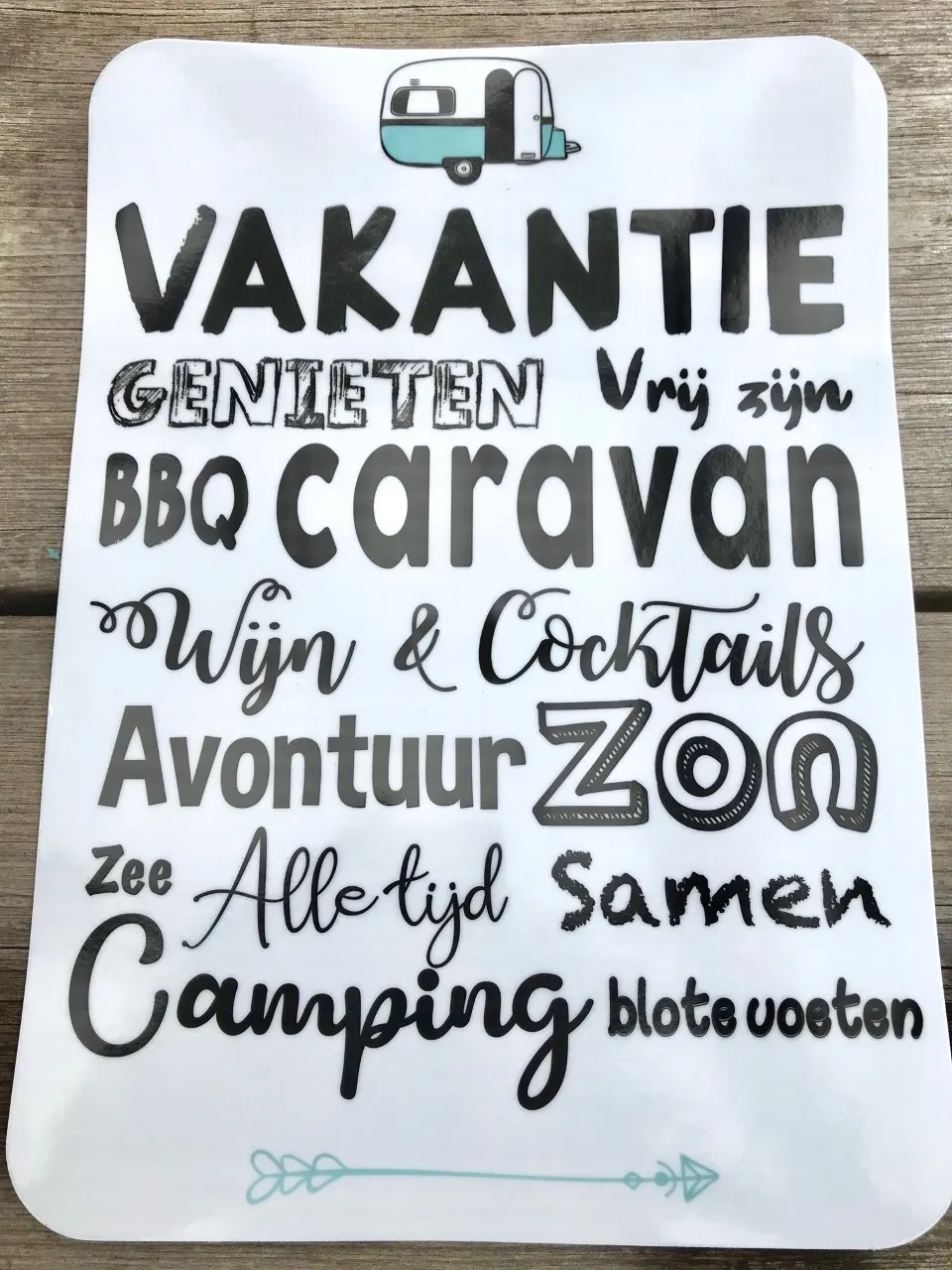 Caravanity Vakantie genieten vrij zijn sticker licht