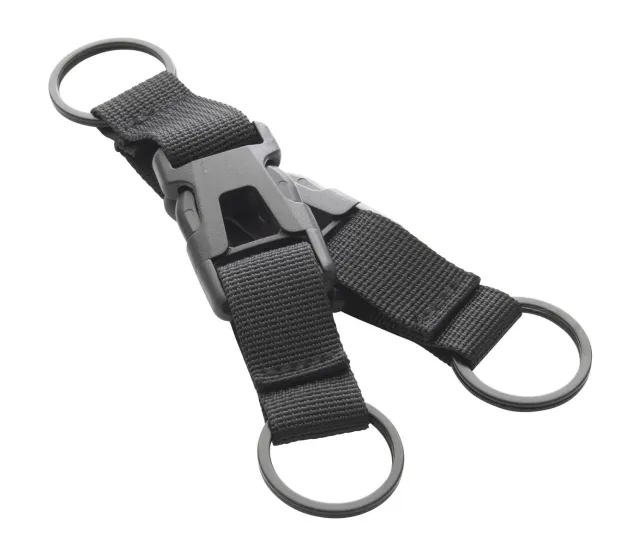 Munkees Afneembare Sleutelhanger Zwart Nylon Karabijn