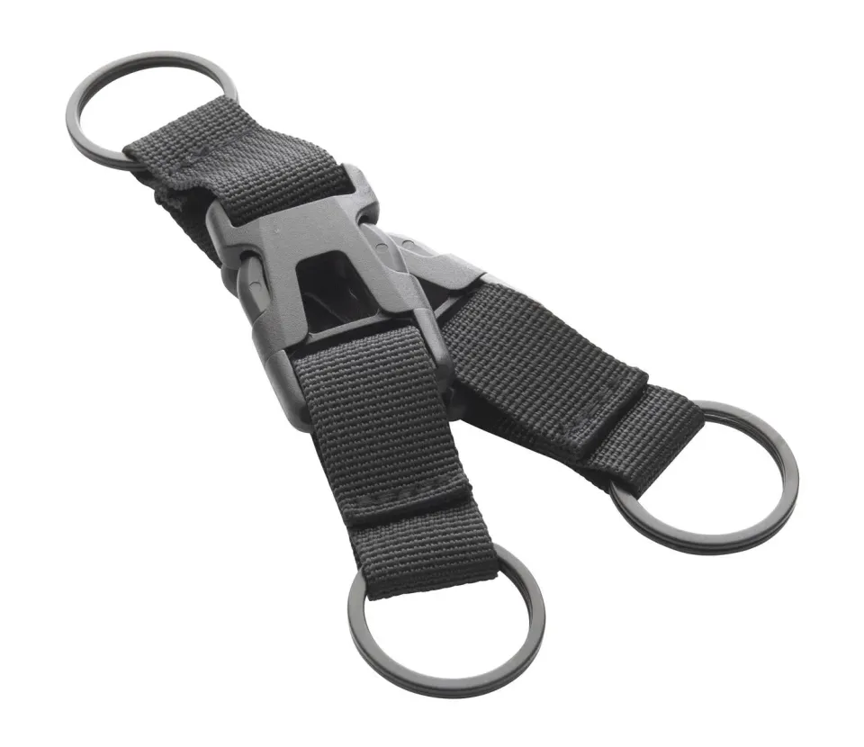Munkees Afneembare Sleutelhanger Zwart Nylon Karabijn