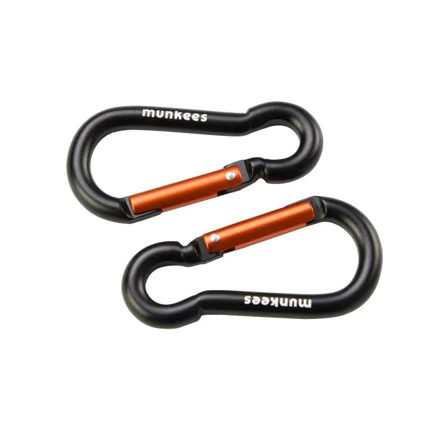 Munkees Karabiner Birnenform 60 mm karabijnhaak 2 stuks aluminium